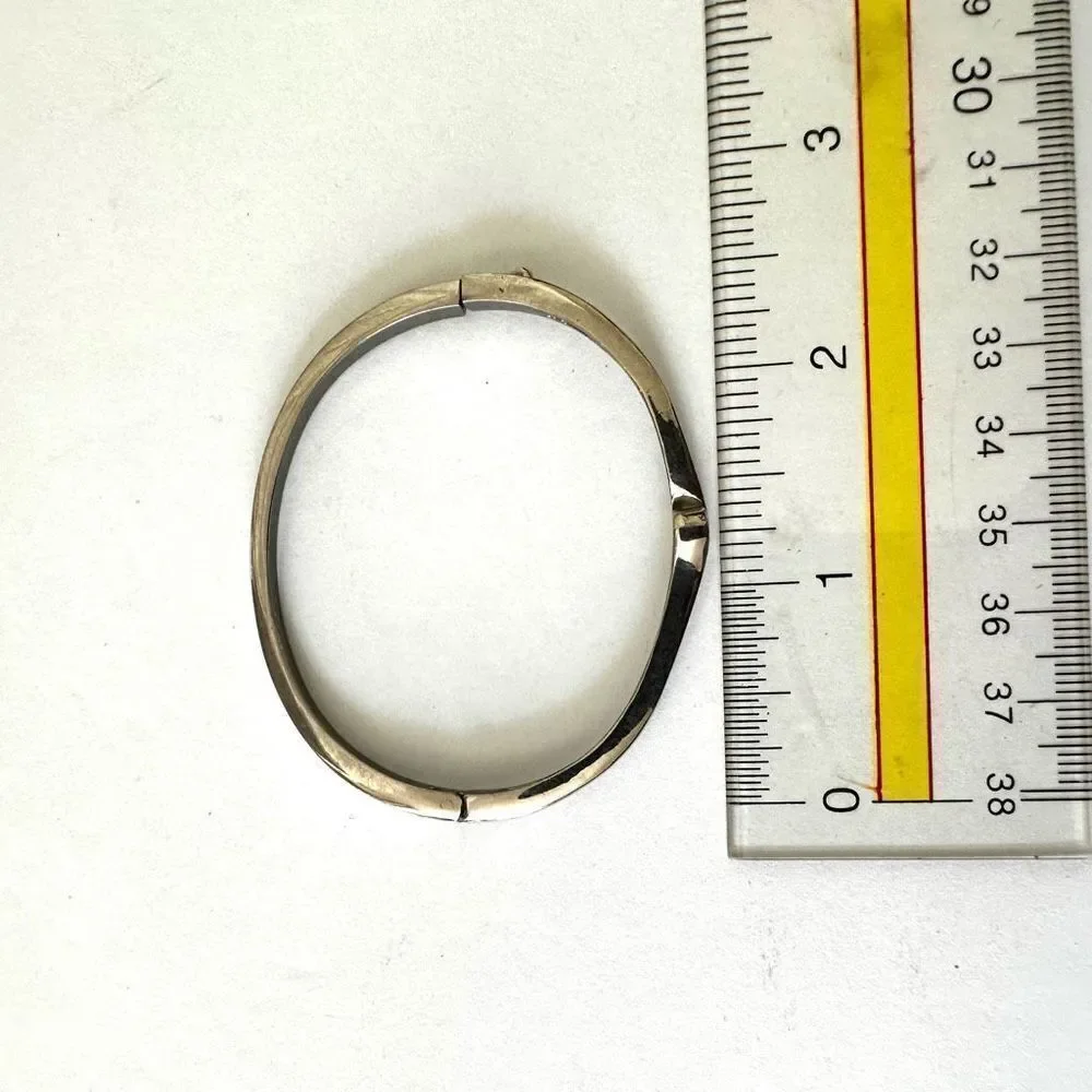 Silver tone rhinestone bangle bracelet